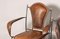 French Iron Frame with Stitched Leather Armchairs by Charlotte Perriand & Jacques Adnet, 1950s, Set of 4, Image 4