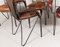 French Iron Frame with Stitched Leather Armchairs by Charlotte Perriand & Jacques Adnet, 1950s, Set of 4, Image 11