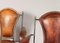 French Iron Frame with Stitched Leather Armchairs by Charlotte Perriand & Jacques Adnet, 1950s, Set of 4, Image 5