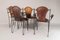 French Iron Frame with Stitched Leather Armchairs by Charlotte Perriand & Jacques Adnet, 1950s, Set of 4 14