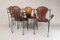 French Iron Frame with Stitched Leather Armchairs by Charlotte Perriand & Jacques Adnet, 1950s, Set of 4, Image 14