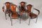 French Stitched Leather Iron Dining Chairs by Charlotte Perriand & Jacques Adnet, 1950s, Set of 4 2
