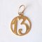 Vintage 13K Yellow Gold Number 18 Lucky Charm, 1950s 1