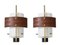 Sconces in Opaline Glass, Brass and Teak attributed to Studio Reggiani, Italy, 1960s, Set of 2 2
