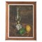 Gustave de Smet, Still Life with Oil Lamp and Fruit, Oil on Panel, 1930s, Framed 1