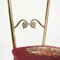 High Back Chiavari Chair in Brass and Embroidery, 1950s 7