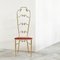 High Back Chiavari Chair in Brass and Embroidery, 1950s, Image 2