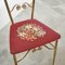 High Back Chiavari Chair in Brass and Embroidery, 1950s, Image 9