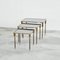 Nesting Tables in Patinated Brass and Mirror Glass attributed to Maison Charles, 1950s, Set of 3 7