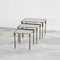 Nesting Tables in Patinated Brass and Mirror Glass attributed to Maison Charles, 1950s, Set of 3, Image 7