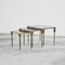 Nesting Tables in Patinated Brass and Mirror Glass attributed to Maison Charles, 1950s, Set of 3, Image 5