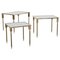 Nesting Tables in Patinated Brass and Mirror Glass attributed to Maison Charles, 1950s, Set of 3, Image 1