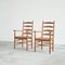 Mid-Century Oak and Rush Dining Chairs, 1940s, Set of 2 2