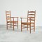Mid-Century Oak and Rush Dining Chairs, 1940s, Set of 2 4