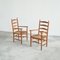 Mid-Century Oak and Rush Dining Chairs, 1940s, Set of 2 10