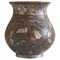 Kleine Vintage Bidri Vase in Pyriform, 1950er 1
