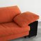 Eileen Gray zugeschriebenes Lota Sofa aus schwarzem Lack & orangefarbenem Stoff, 1980er 5
