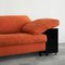 Eileen Gray zugeschriebenes Lota Sofa aus schwarzem Lack & orangefarbenem Stoff, 1980er 7