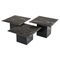 Coffee or Nesting Tables in Black Marble and Black Lacquer, 1970s, Set of 3 1