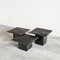 Coffee or Nesting Tables in Black Marble and Black Lacquer, 1970s, Set of 3 2
