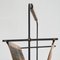Mid-Century Magazine Rack in Patinated Cognac Leather, Brass and Metal, 1940s 5