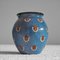 Vaso da studio decorativo in ceramica blu e rosso, anni '50, Immagine 3