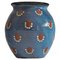 Kleine dekorative Studio Vase in Blau und Rot, 1950er 1