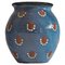 Small Decorative Studio Pottery Vase in Blue and Red, 1950s 1