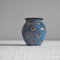 Kleine dekorative Studio Vase in Blau und Rot, 1950er 5