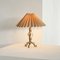 Lampe de Bureau Art Nouveau en Laiton Patiné avec Abat-Jour Plissé, 1930s 2