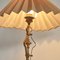 Lampe de Bureau Art Nouveau en Laiton Patiné avec Abat-Jour Plissé, 1930s 7