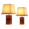 Hollywood Regency French Red Lacquer Pagoda Table Lamps by Jean Claude Mahey, 1970s, Set of 2 1