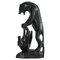 Sculpture Panthers Combattants Art Déco en Bois, 1930s 1