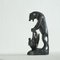 Art Deco Fighting Panthers Sculpture in Wood, 1930s 6