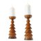 Scandinavian Lacquered Wood Candleholders, 1950s, Set of 2 3