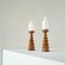 Scandinavian Lacquered Wood Candleholders, 1950s, Set of 2 2