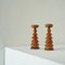 Scandinavian Lacquered Wood Candleholders, 1950s, Set of 2 6