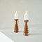 Scandinavian Lacquered Wood Candleholders, 1950s, Set of 2, Image 8