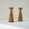 Scandinavian Lacquered Wood Candleholders, 1950s, Set of 2 1