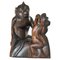 Art Deco Monkeys Sculpture in Wood, 1920s 1