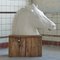 Large Horse Head in Plaster on Pedestal, 1960s, Image 2