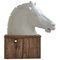 Large Horse Head in Plaster on Pedestal, 1960s, Image 1