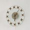 Art Deco Wall Clock in Rough Edged Glass with Brass Stars, 1940s 2