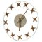 Art Deco Wall Clock in Rough Edged Glass with Brass Stars, 1940s 1