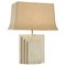 Architectural Table Lamp in Travertine and Brass by Carlo Scarpa, Belgium, 1970s, Image 1