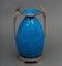 Art Deco Crackle Vase mit geometrischem Metallrahmen 1