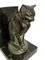 Cat and Dog Bookends in Spelter on Marble Base by Max Le Verrier, France, 2023, Set of 2 8