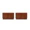 Modern Sideboards in Wood and Travertine with Marble Tops, Set of 2 1