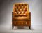 Fauteuil Club/Bureau Vintage Laqué en Cuir Tanné, Angleterre, 1930s 3