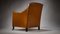 Vintage Lacquered Tan Leather Deep Buttoned Club/Desk Chair, England, 1930s 6